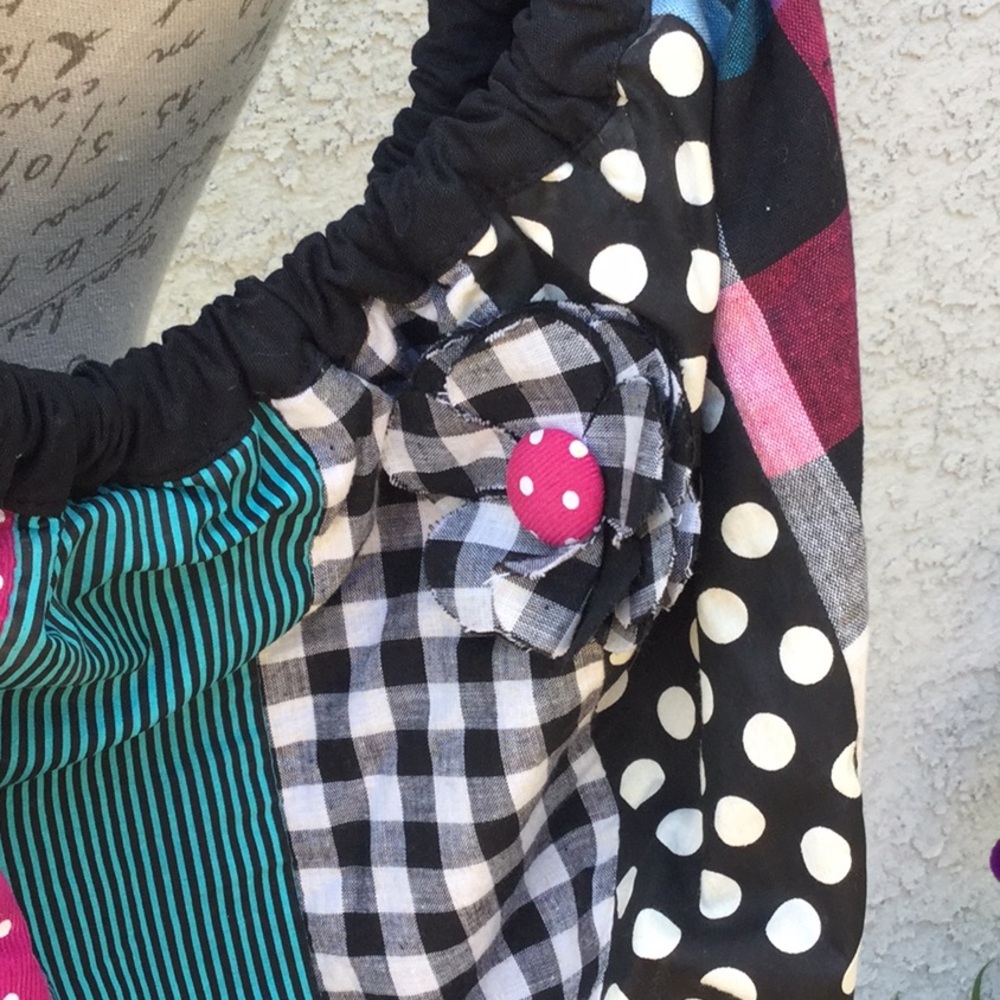 Tilly’s Multicolored Fabric Patchwork Stripes Che… - image 2